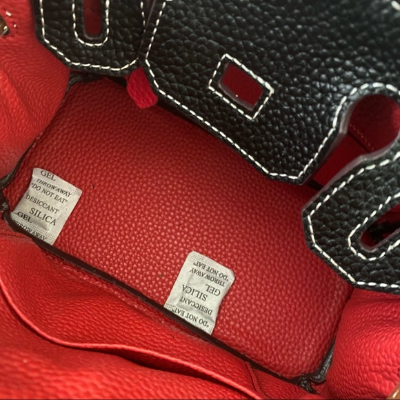 Structured Colorblock Black Gold 20 Lock Key Doctor's Satchel Bag Crossbody B12 - Picture 9 of 10